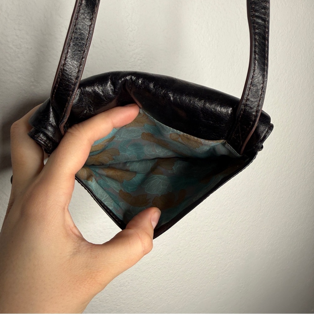 Hobo Glade Crossbody Black Leather Adjustable Strap Multi Pocket Bag - Picture 12 of 16